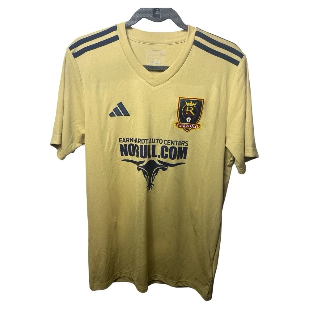 Adidas Real Salt Lake Arizona Soccer Jersey‎ Mens Size Medium Slim Fit Gold/Navy